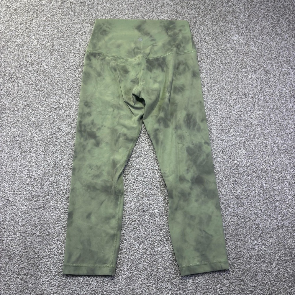 Lululemon Align High Rise Crop 21 Diamond Dye Light Sage Olive Green Size 6